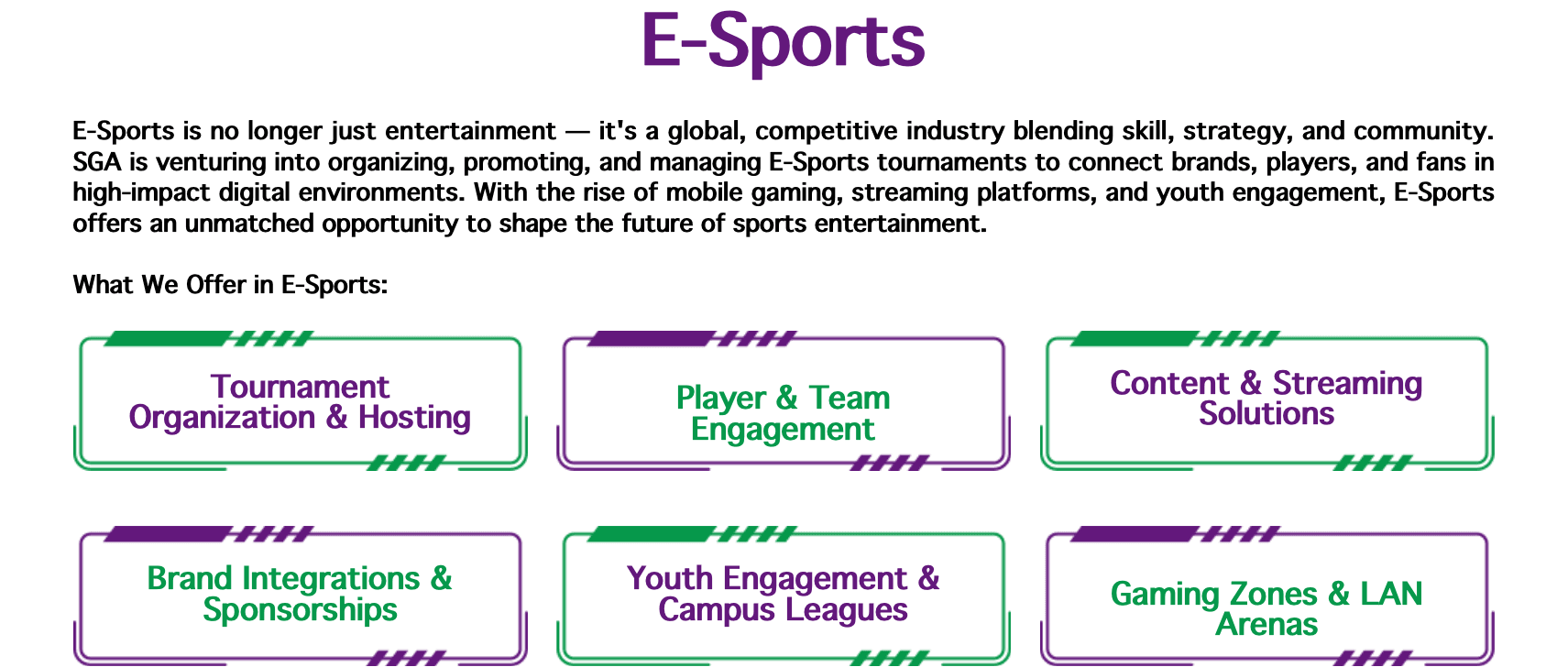 Esports and multi-sport event execution